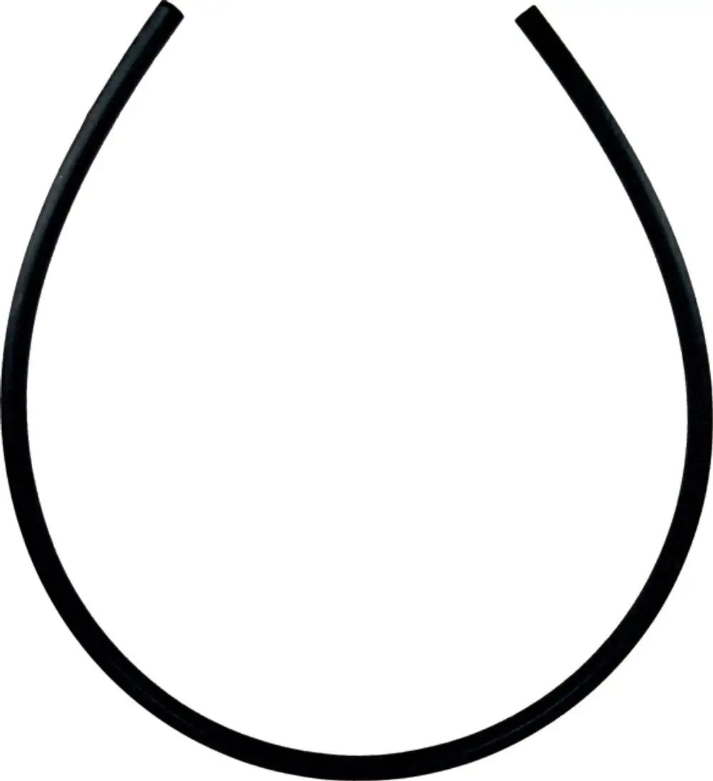 Schwarze, selbstklebende Dichtschnur von Wolf, geschwungene Form, auf einem weißen Hintergrund dargestellt.